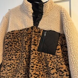 Rails Leopard Print Sherpa Jacket